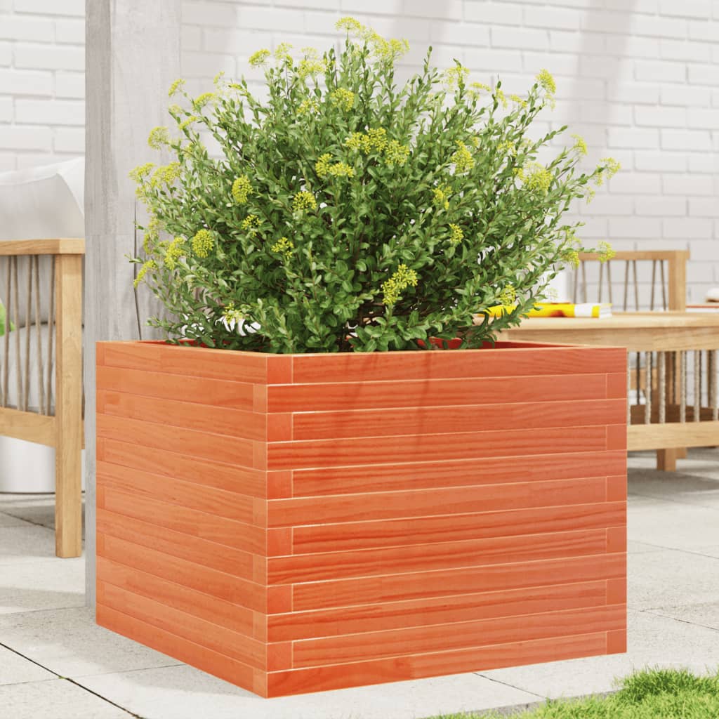 vidaXL Garden Planter Wax Brown 60x60x45.5 cm Solid Wood Pine