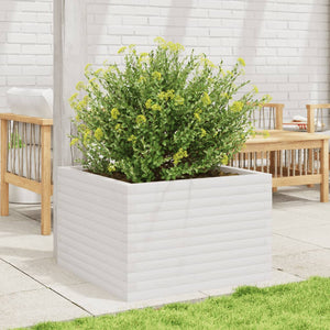 vidaXL Garden Planter White 70x70x45.5 cm Solid Wood Pine