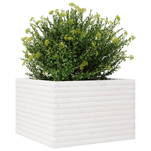 vidaXL Garden Planter White 70x70x45.5 cm Solid Wood Pine