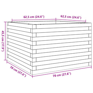 vidaXL Garden Planter Wax Brown 70x70x45.5 cm Solid Wood Pine