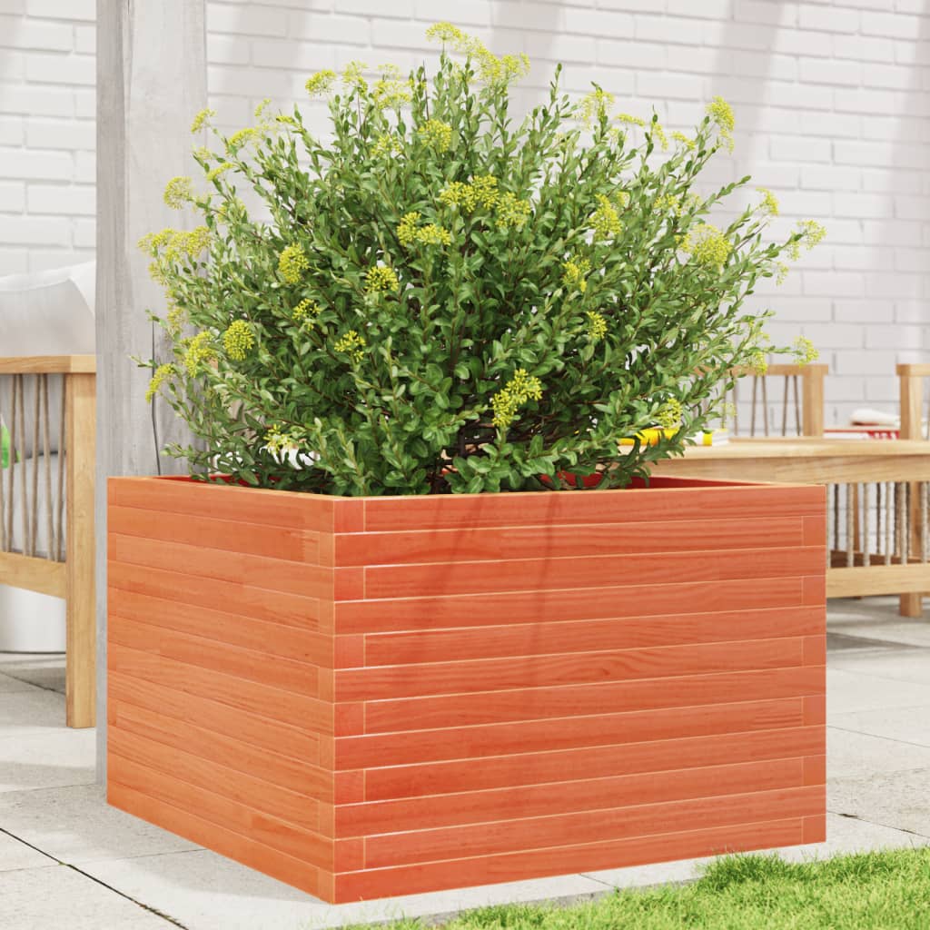 vidaXL Garden Planter Wax Brown 70x70x45.5 cm Solid Wood Pine