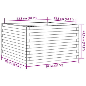 vidaXL Garden Planter Wax Brown 80x80x45.5 cm Solid Wood Pine