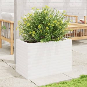 vidaXL Garden Planter White 70x40x45.5 cm Solid Wood Pine