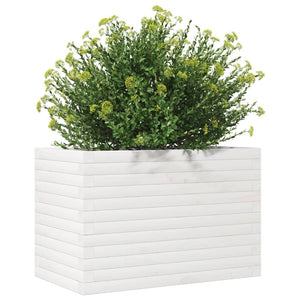 vidaXL Garden Planter White 70x40x45.5 cm Solid Wood Pine