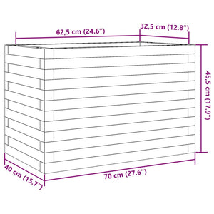 vidaXL Garden Planter Wax Brown 70x40x45.5 cm Solid Wood Pine