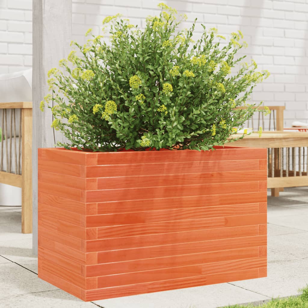 vidaXL Garden Planter Wax Brown 70x40x45.5 cm Solid Wood Pine