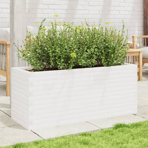 vidaXL Garden Planter White 110x40x45.5 cm Solid Wood Pine