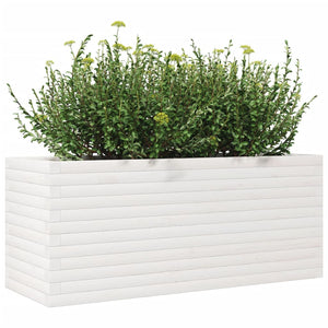 vidaXL Garden Planter White 110x40x45.5 cm Solid Wood Pine