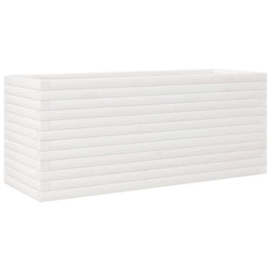 vidaXL Garden Planter White 110x40x45.5 cm Solid Wood Pine