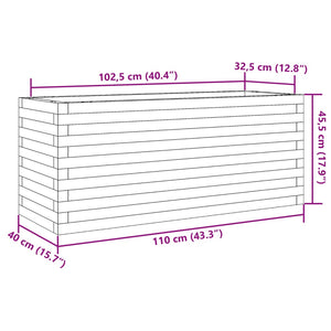 vidaXL Garden Planter Wax Brown 110x40x45.5 cm Solid Wood Pine