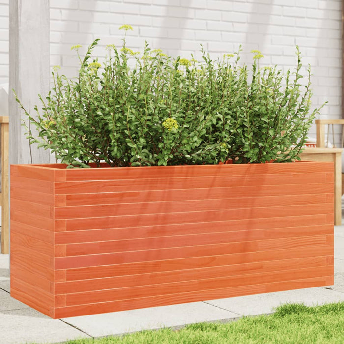 vidaXL Garden Planter Wax Brown 110x40x45.5 cm Solid Wood Pine