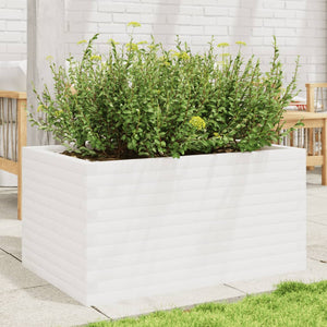 vidaXL Garden Planter White 90x60x45.5 cm Solid Wood Pine