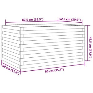 vidaXL Garden Planter White 90x60x45.5 cm Solid Wood Pine