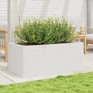 vidaXL Garden Planter White 110x60x45.5 cm Solid Wood Pine