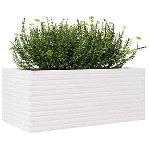 vidaXL Garden Planter White 110x60x45.5 cm Solid Wood Pine