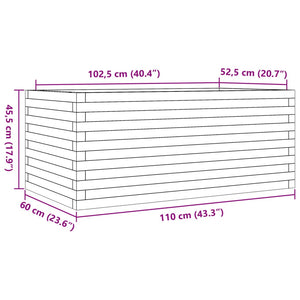 vidaXL Garden Planter White 110x60x45.5 cm Solid Wood Pine