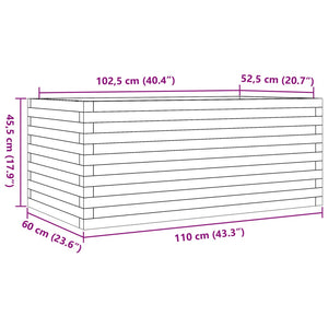 vidaXL Garden Planter Wax Brown 110x60x45.5 cm Solid Wood Pine