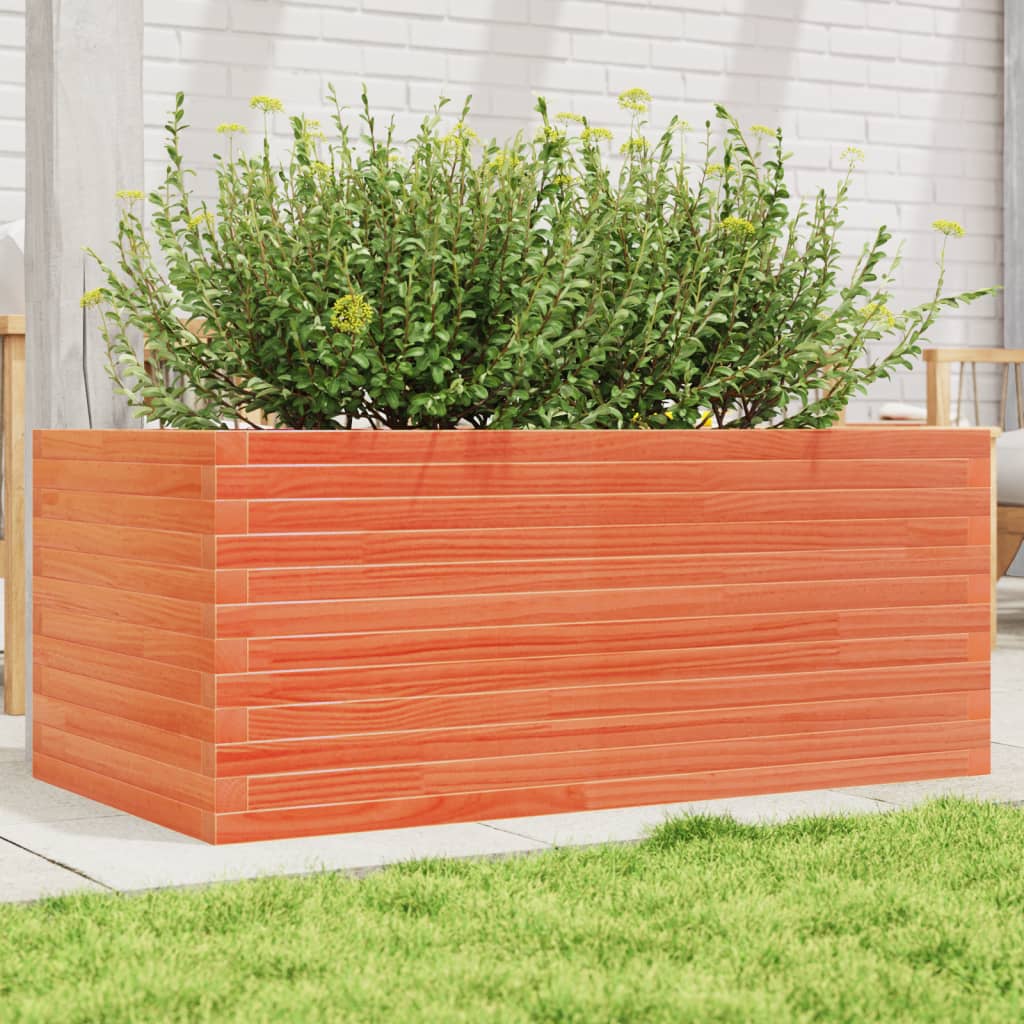 vidaXL Garden Planter Wax Brown 110x60x45.5 cm Solid Wood Pine