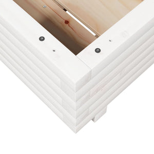 vidaXL Garden Planter White 40x40x26.5 cm Solid Wood Pine