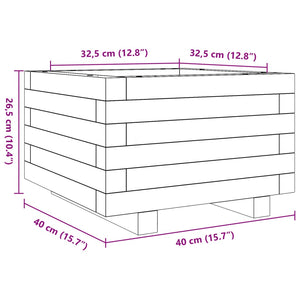 vidaXL Garden Planter White 40x40x26.5 cm Solid Wood Pine