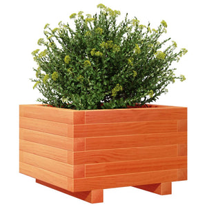 vidaXL Garden Planter Wax Brown 40x40x26.5 cm Solid Wood Pine