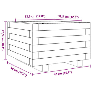 vidaXL Garden Planter Wax Brown 40x40x26.5 cm Solid Wood Pine