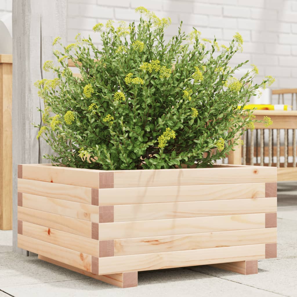 vidaXL Garden Planter 50x50x26.5 cm Solid Wood Pine