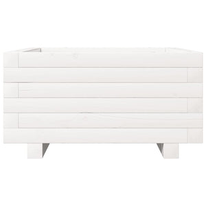 vidaXL Garden Planter White 50x50x26.5 cm Solid Wood Pine