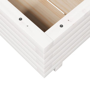 vidaXL Garden Planter White 50x50x26.5 cm Solid Wood Pine