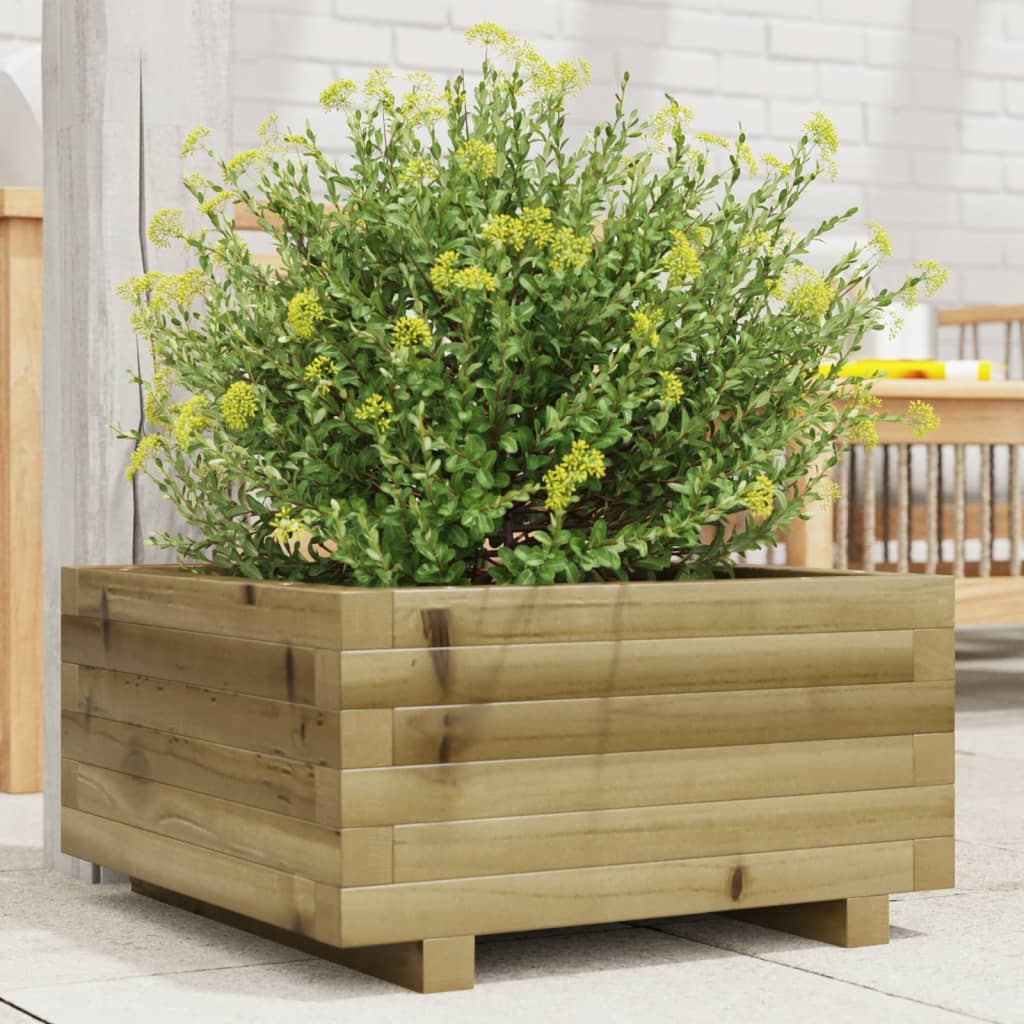 vidaXL Garden Planter 50x50x26.5 cm Impregnated Wood Pine