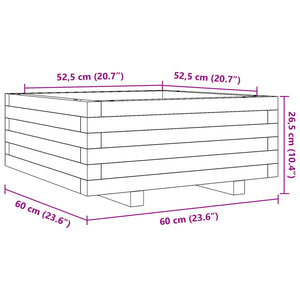 vidaXL Garden Planter White 60x60x26.5 cm Solid Wood Pine