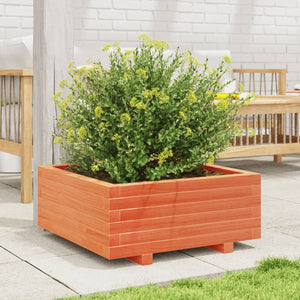 vidaXL Garden Planter Wax Brown 60x60x26.5 cm Solid Wood Pine