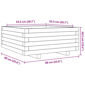 vidaXL Garden Planter Wax Brown 60x60x26.5 cm Solid Wood Pine