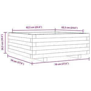 vidaXL Garden Planter 70x70x26.5 cm Solid Wood Pine