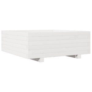 vidaXL Garden Planter White 70x70x26.5 cm Solid Wood Pine