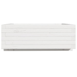 vidaXL Garden Planter White 70x70x26.5 cm Solid Wood Pine