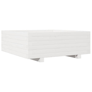 vidaXL Garden Planter White 70x70x26.5 cm Solid Wood Pine