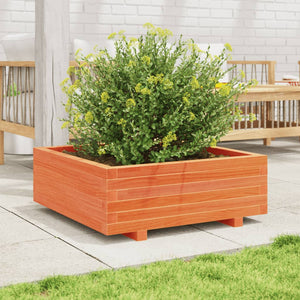 vidaXL Garden Planter Wax Brown 70x70x26.5 cm Solid Wood Pine