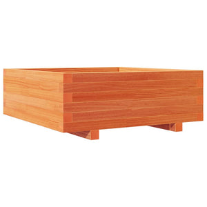 vidaXL Garden Planter Wax Brown 70x70x26.5 cm Solid Wood Pine