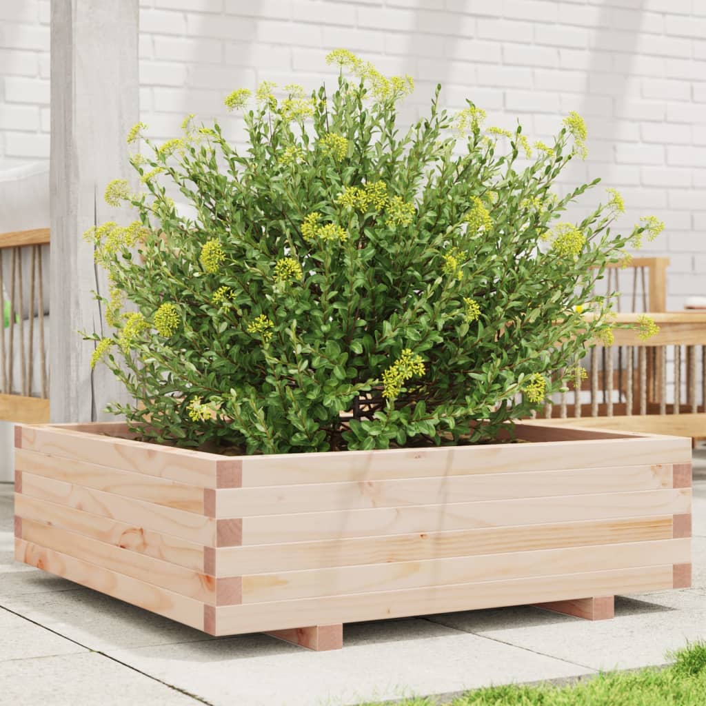 vidaXL Garden Planter 80x80x26.5 cm Solid Wood Pine