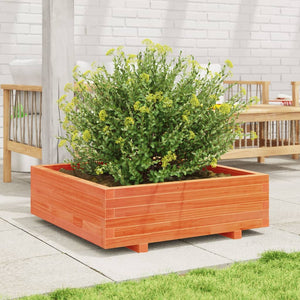 vidaXL Garden Planter Wax Brown 80x80x26.5 cm Solid Wood Pine