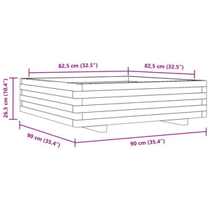 vidaXL Garden Planter 90x90x26.5 cm Solid Wood Pine