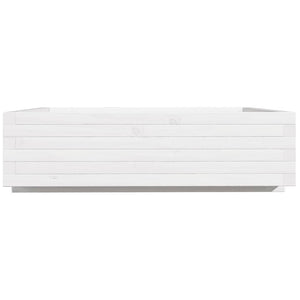 vidaXL Garden Planter White 90x90x26.5 cm Solid Wood Pine