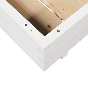 vidaXL Garden Planter White 90x90x26.5 cm Solid Wood Pine