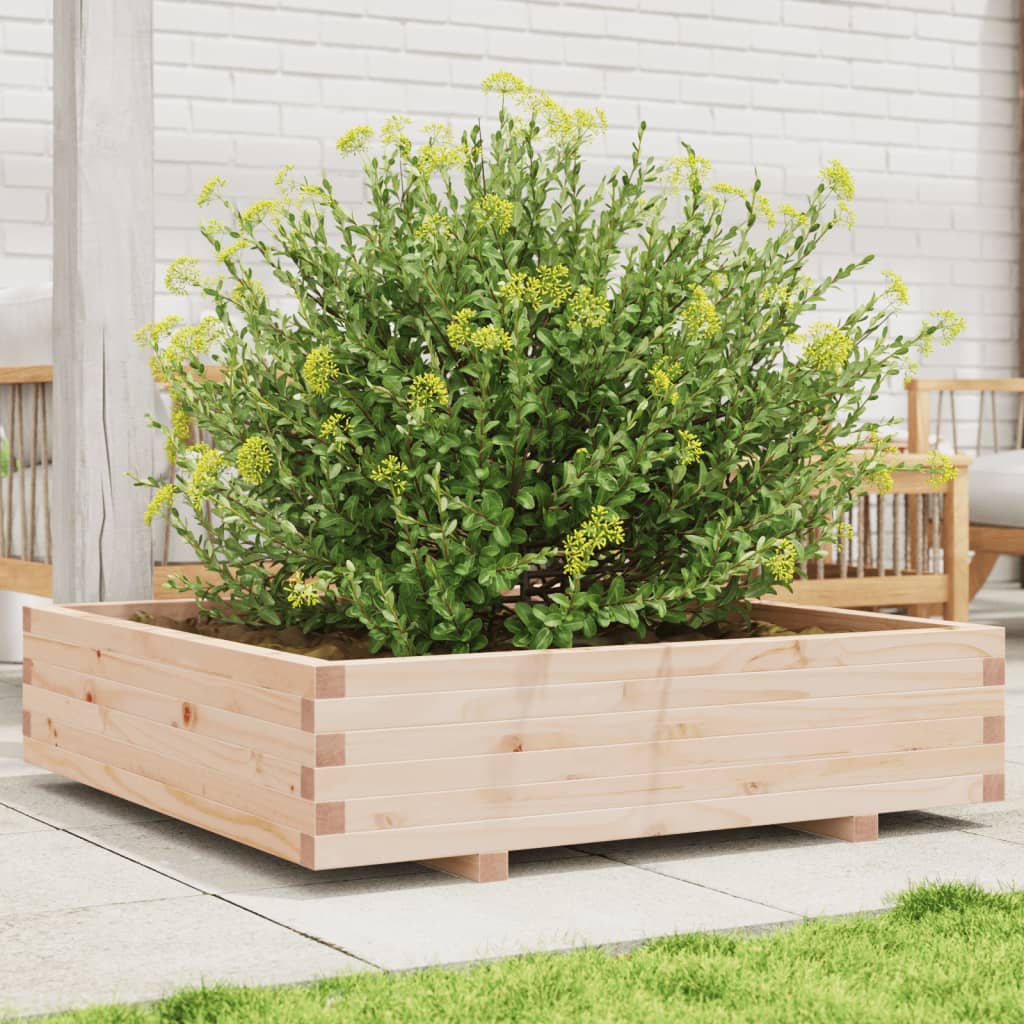 vidaXL Garden Planter 100x100x26.5 cm Solid Wood Pine