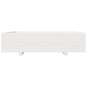 vidaXL Garden Planter White 100x100x26.5 cm Solid Wood Pine