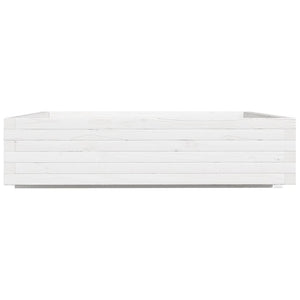 vidaXL Garden Planter White 100x100x26.5 cm Solid Wood Pine