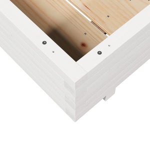 vidaXL Garden Planter White 100x100x26.5 cm Solid Wood Pine