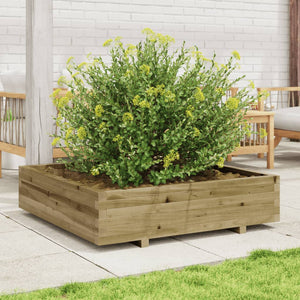 vidaXL Garden Planter 100x100x26.5 cm Impregnated Wood Pine