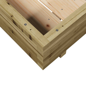 vidaXL Garden Planter 100x100x26.5 cm Impregnated Wood Pine